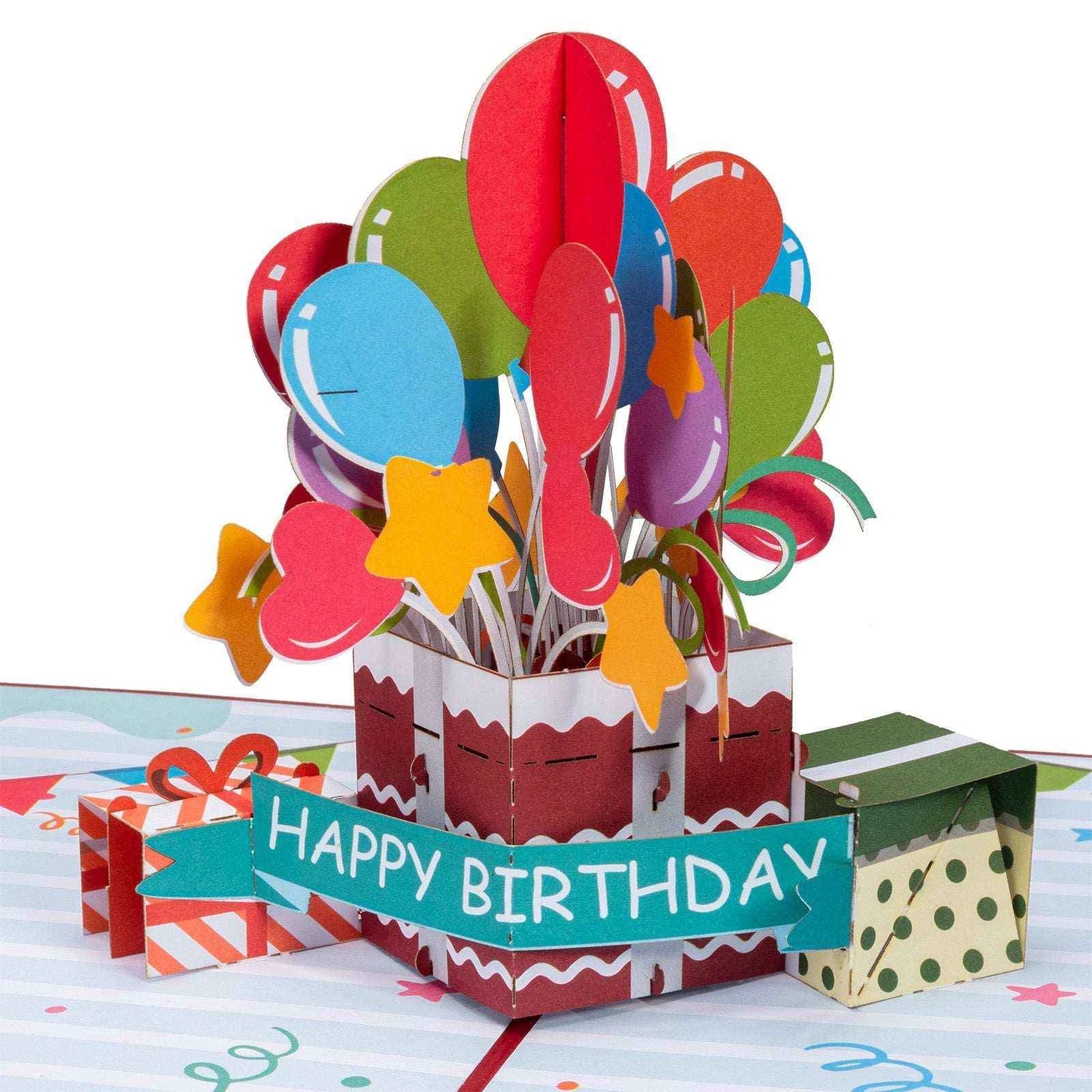 Happy Birthday Balloons Pop Up Card by Paper Love