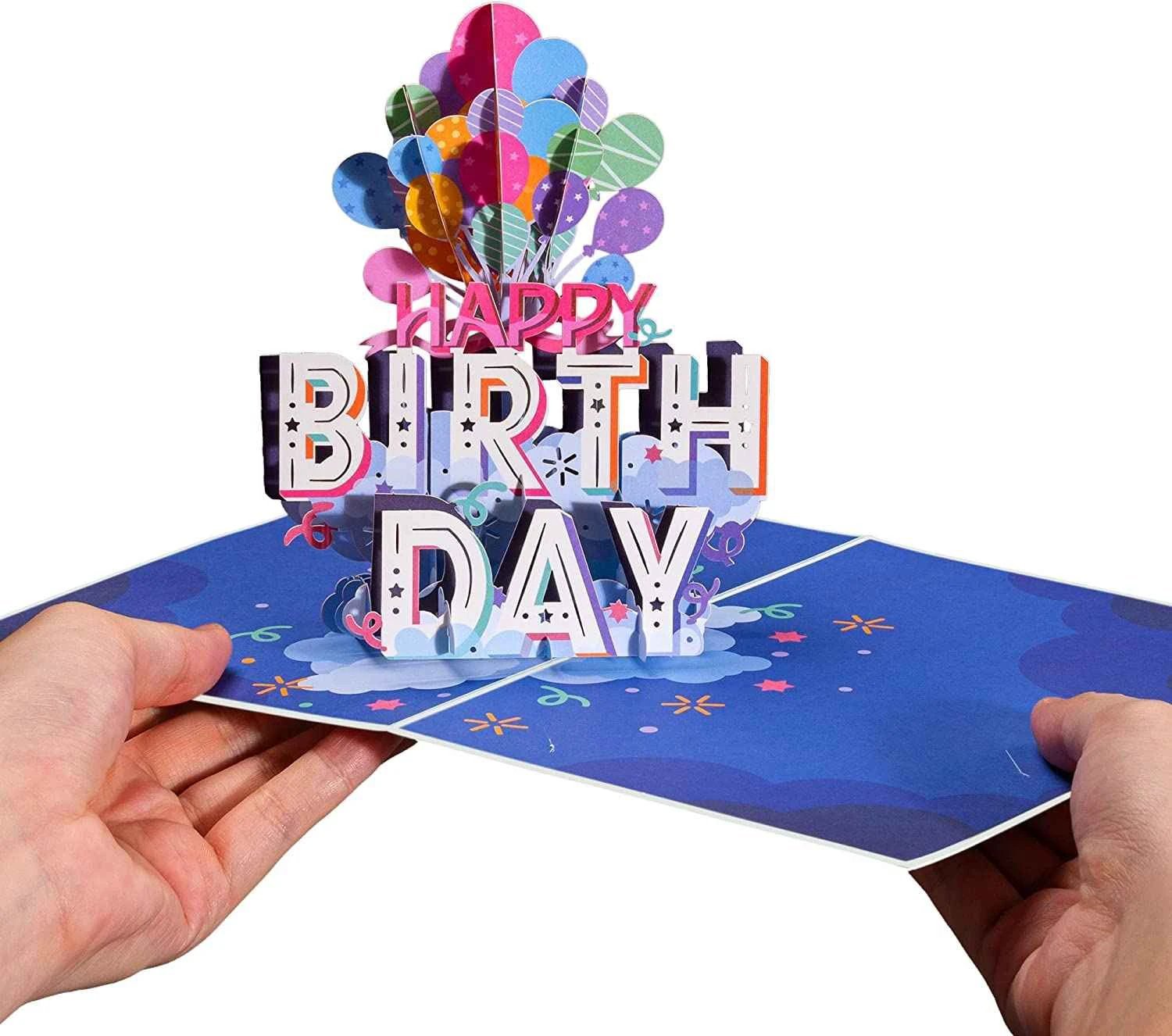 Happy Birthday Balloons Pop Up Card by Paper Love