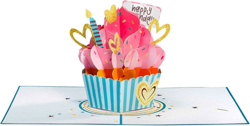 Happy Birthday Cupcake Pop Up Card, with Keepsake by Paper Love