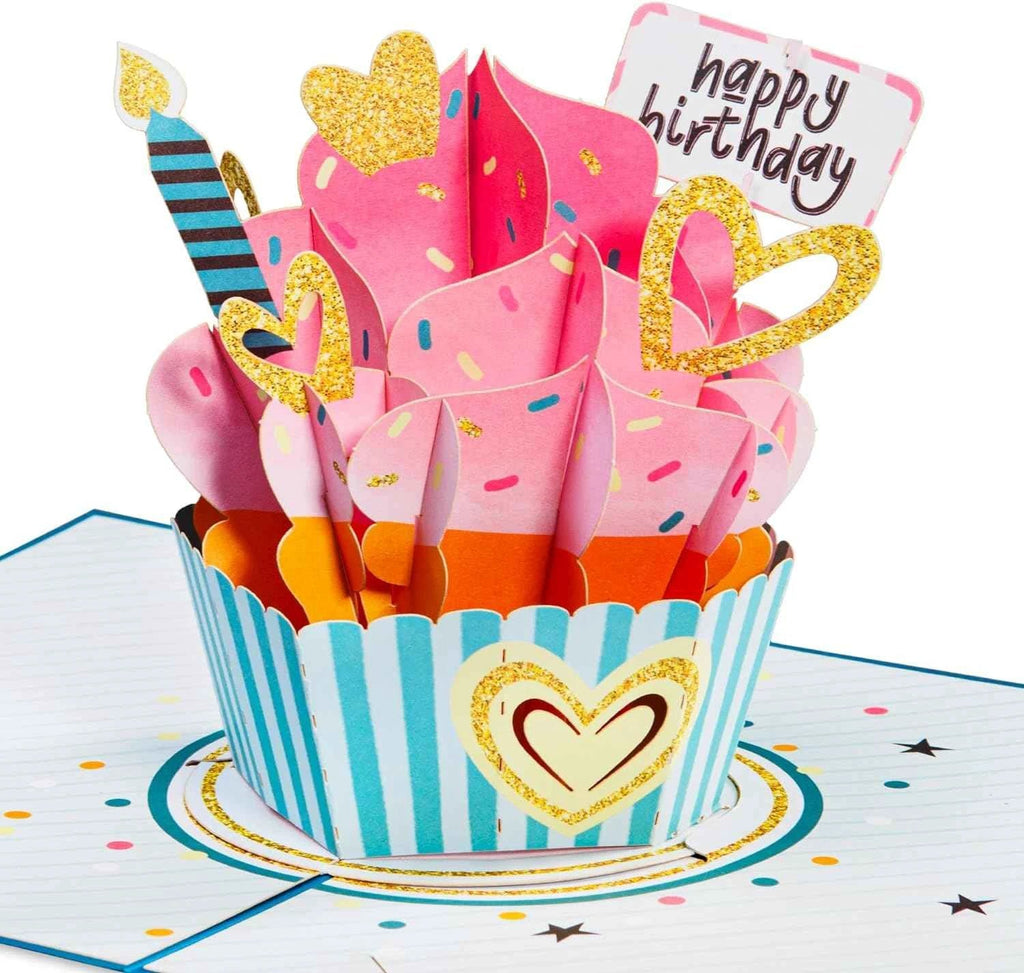 Happy Birthday Cupcake Pop Up Card, with Keepsake by Paper Love