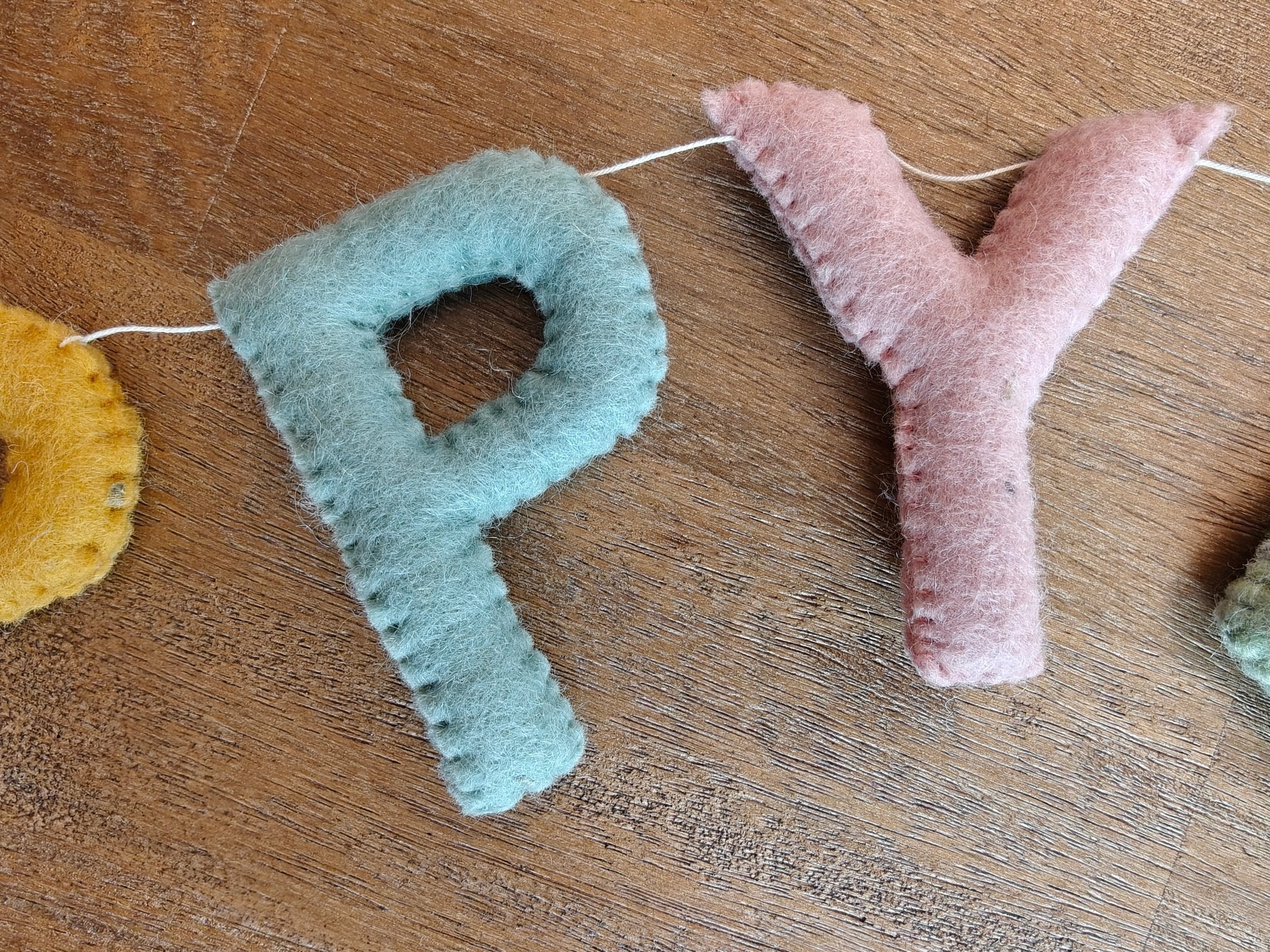 Happy Birthday felt pastel garland banner - Handmade Wall Decor for birthday decorations La Vie Bien Happy Birthday felt pastel garland banner - Handmade Wall Decor for birthday decorations