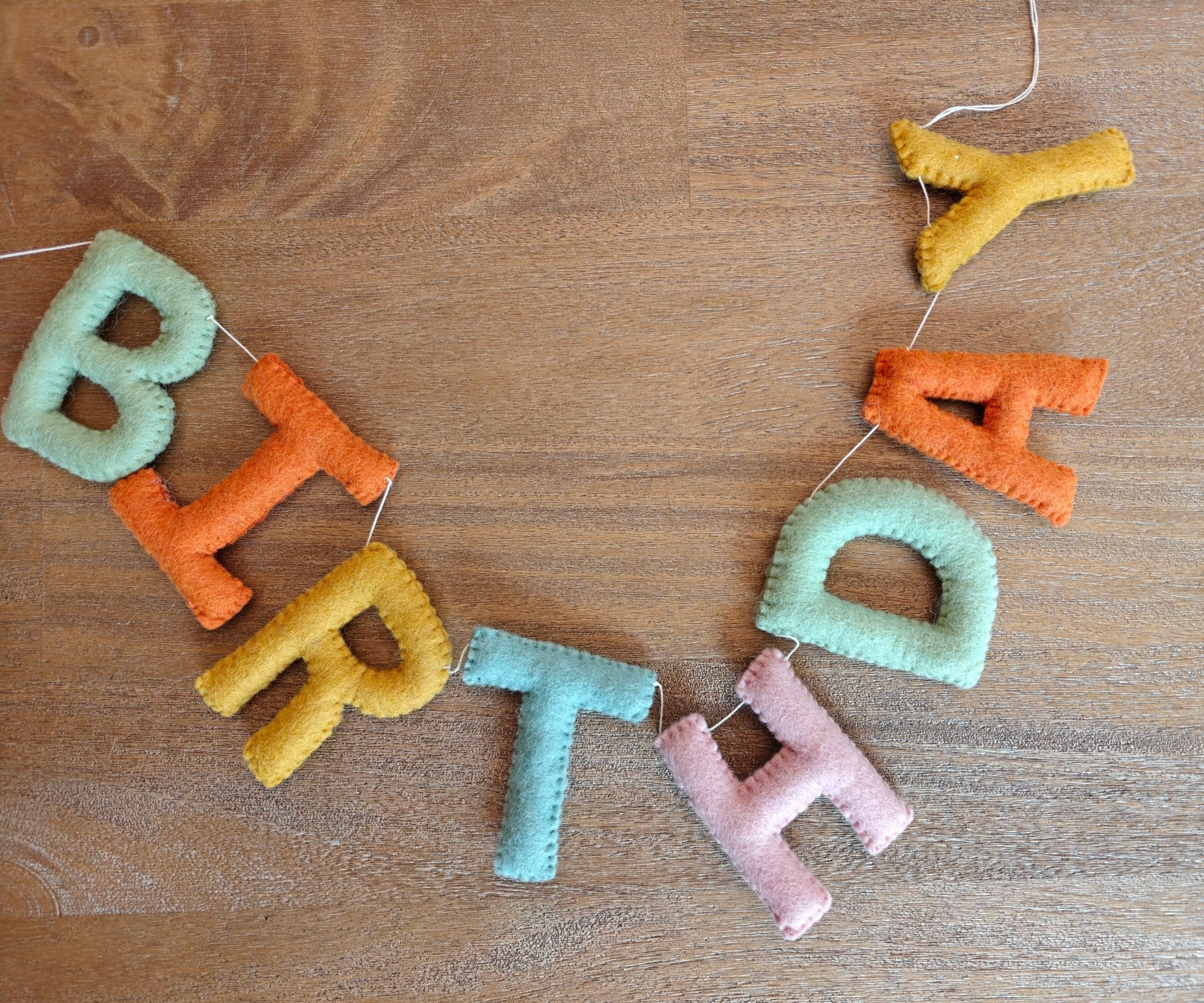 Happy Birthday felt pastel garland banner - Handmade Wall Decor for birthday decorations La Vie Bien Happy Birthday felt pastel garland banner - Handmade Wall Decor for birthday decorations