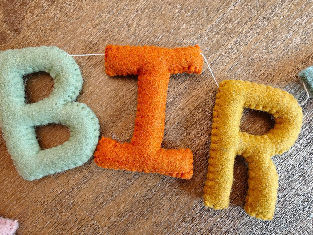 Happy Birthday felt pastel garland banner - Handmade Wall Decor for birthday decorations La Vie Bien Happy Birthday felt pastel garland banner - Handmade Wall Decor for birthday decorations