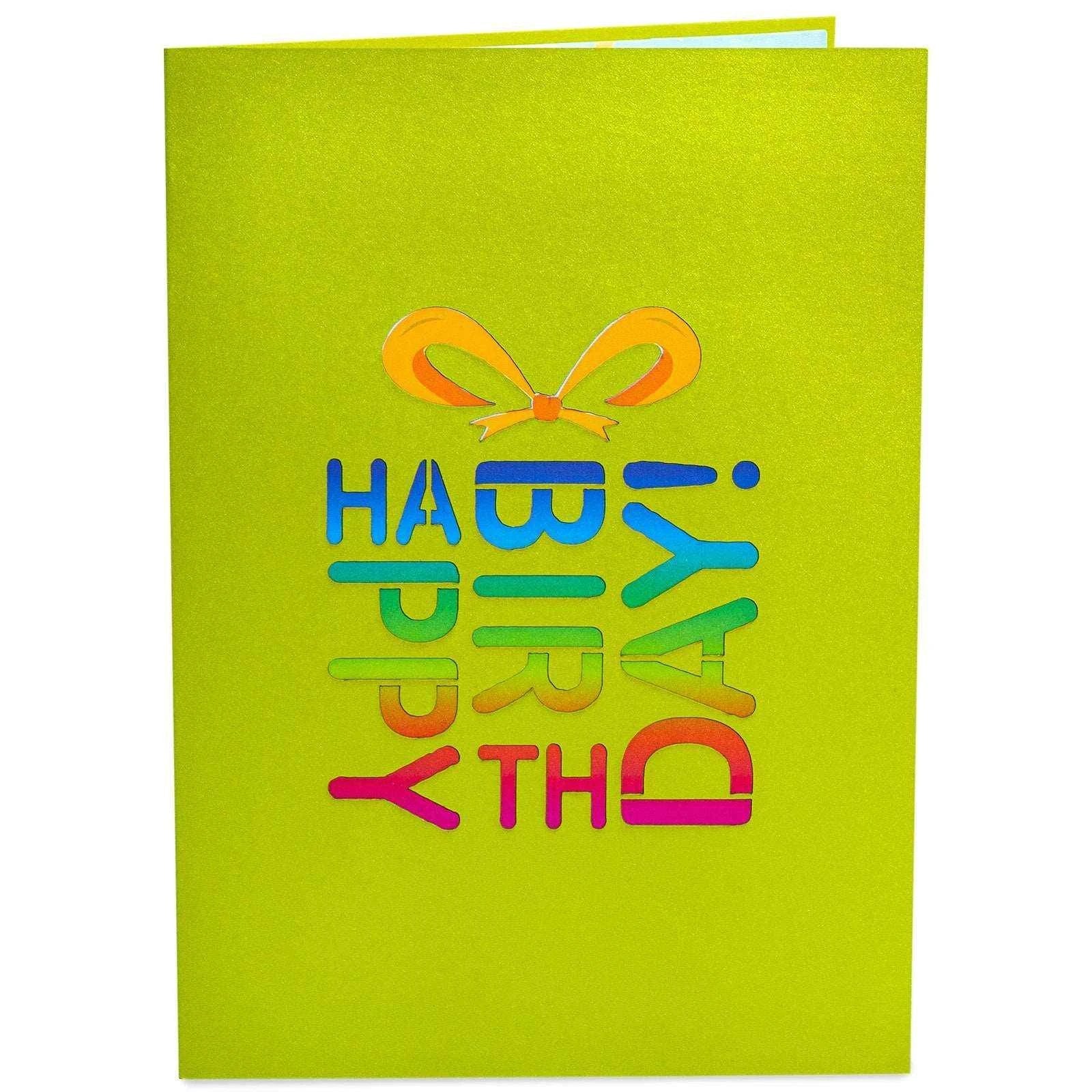 Happy Birthday Pop Up Card (Neon Green) by Paper Love