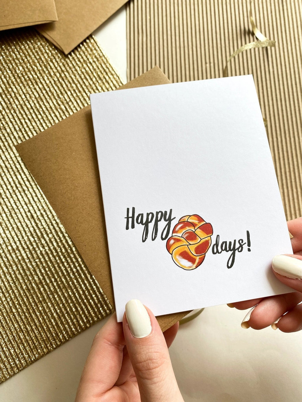 Happy Challah Days Card – Punny Hanukkah Holiday Greeting by Five Dot Post