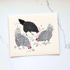 Happy Chickens Swedish Dishcloth