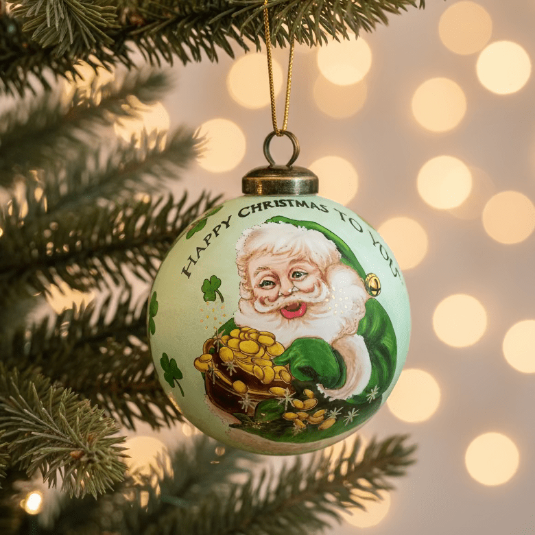 Happy Christmas Irish Santa Ornament - Handmade Gifts La Vie Bien Happy Christmas Irish Santa Ornament - Handmade