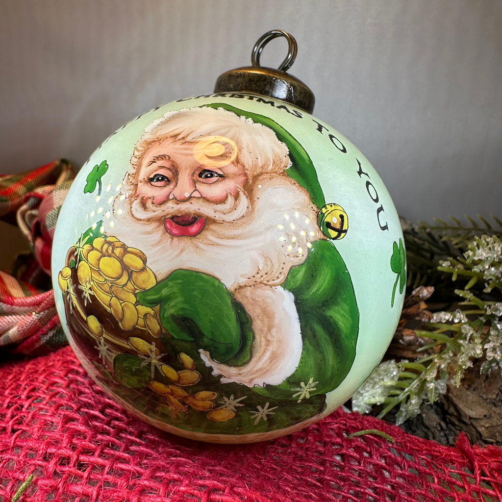 Happy Christmas Irish Santa Ornament - Handmade Gifts La Vie Bien Happy Christmas Irish Santa Ornament - Handmade