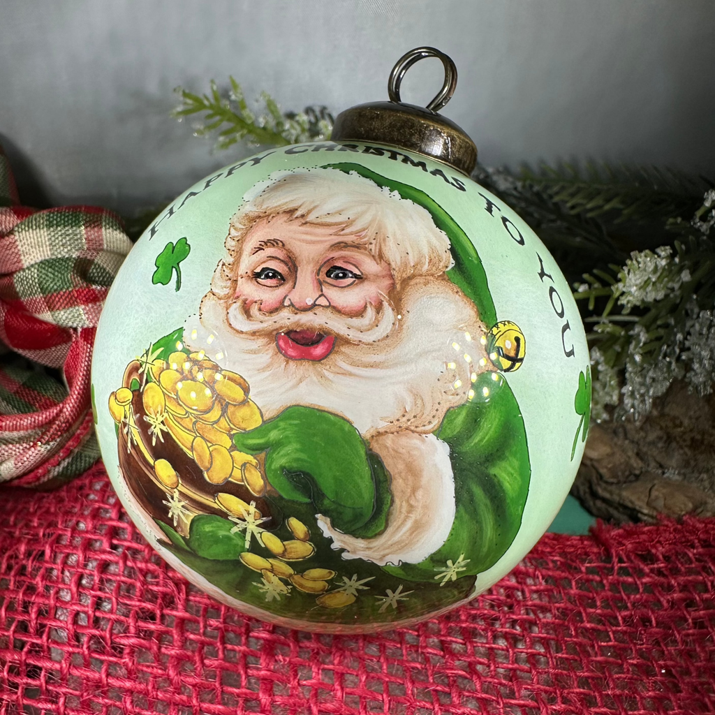 Happy Christmas Irish Santa Ornament - Handmade Gifts La Vie Bien Happy Christmas Irish Santa Ornament - Handmade