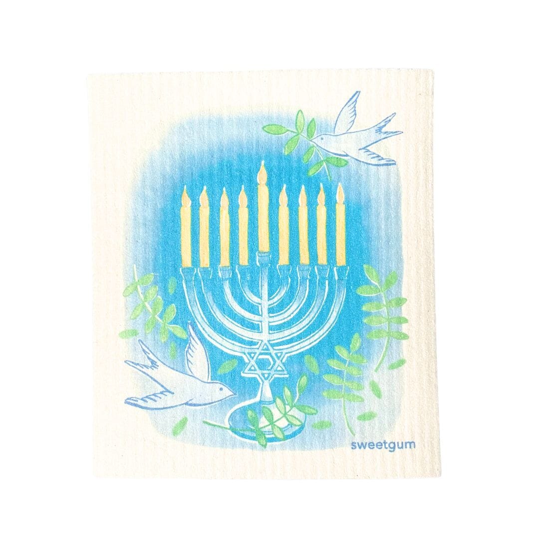 Happy Hanukkah Swedish Dishcloth Swedish Dishcloths La Vie Bien Happy Hanukkah Swedish Dishcloth