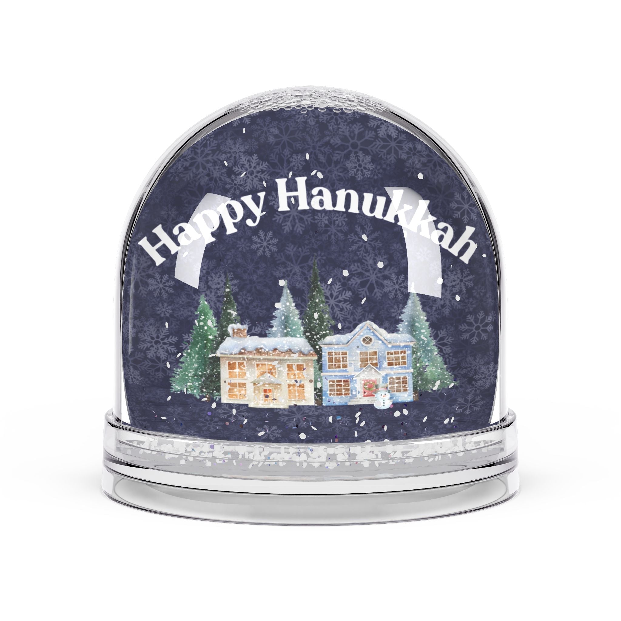 Happy Hanukkah Winter Village Snow Globe Decoration for mantel, Hanukkah globe Home Decor La Vie Bien Happy Hanukkah Winter Village Snow Globe Decoration for mantel, Hanukkah globe