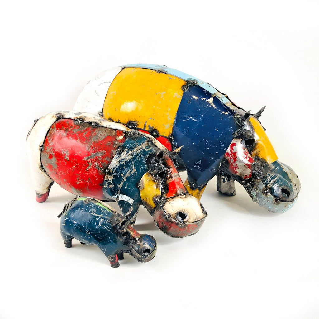 Happy Hippo - Recycled Metal La Vie Bien Happy Hippo - Recycled Metal