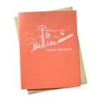 Happy Holiday Christmas Card – Modern Ski Chair Lift Design by Five Dot Post