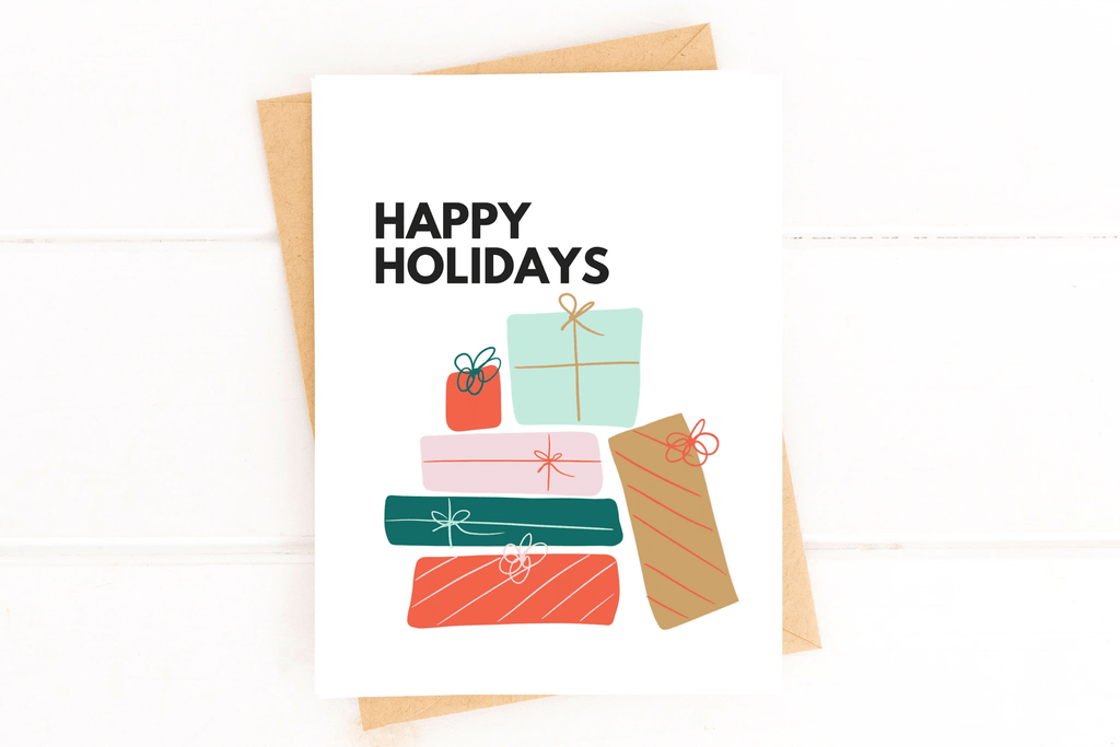 Happy Holidays Cute Gifts Holiday Card by Five Dot Post
