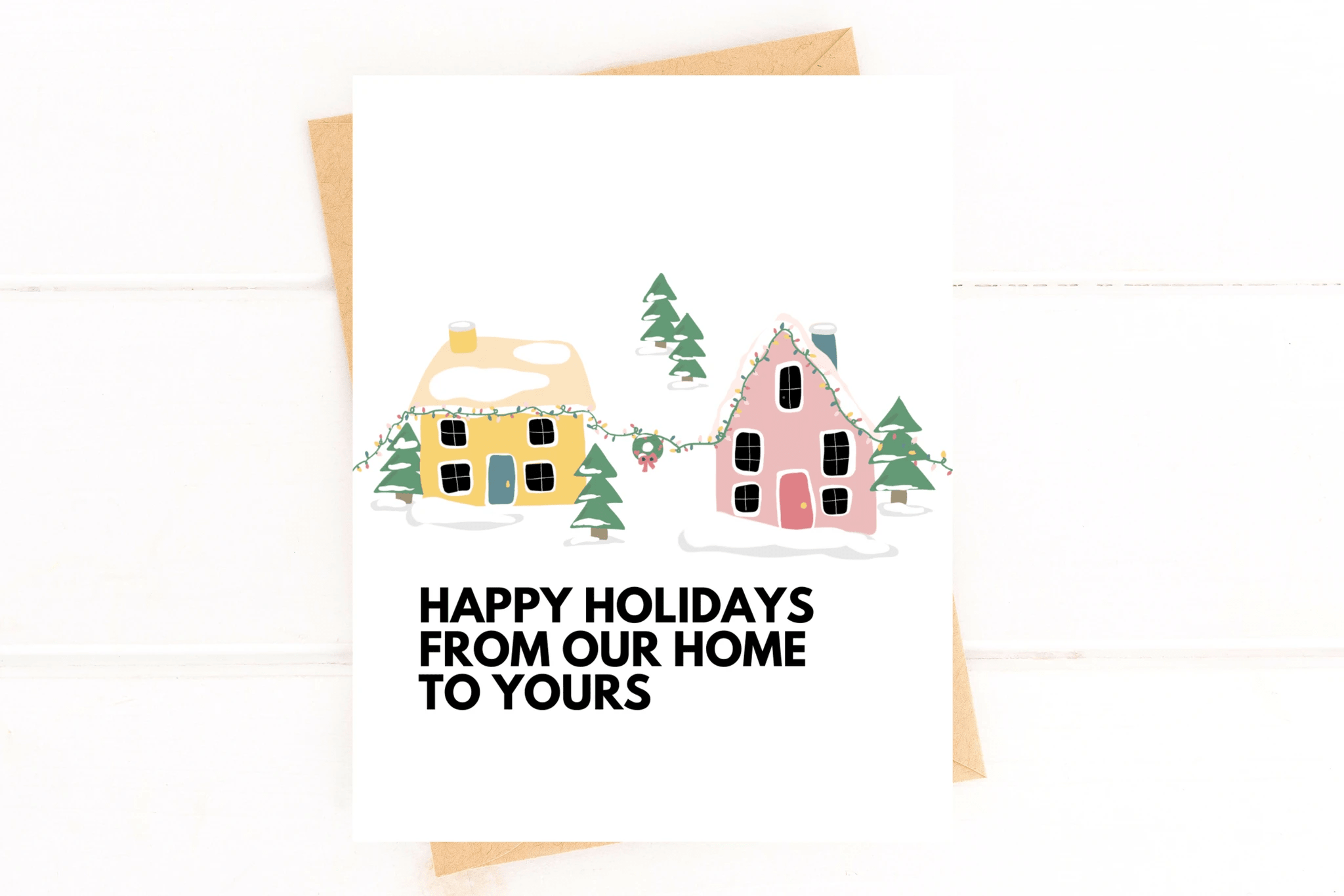 Happy Holidays From Our Home to Yours Holiday Card by Five Dot Post