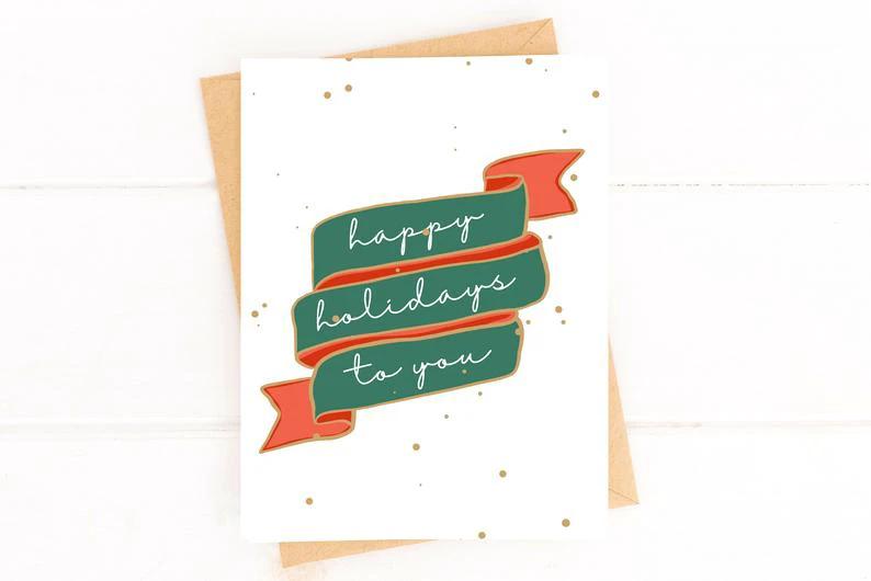 Happy Holidays to You Banner Holiday Card by Five Dot Post