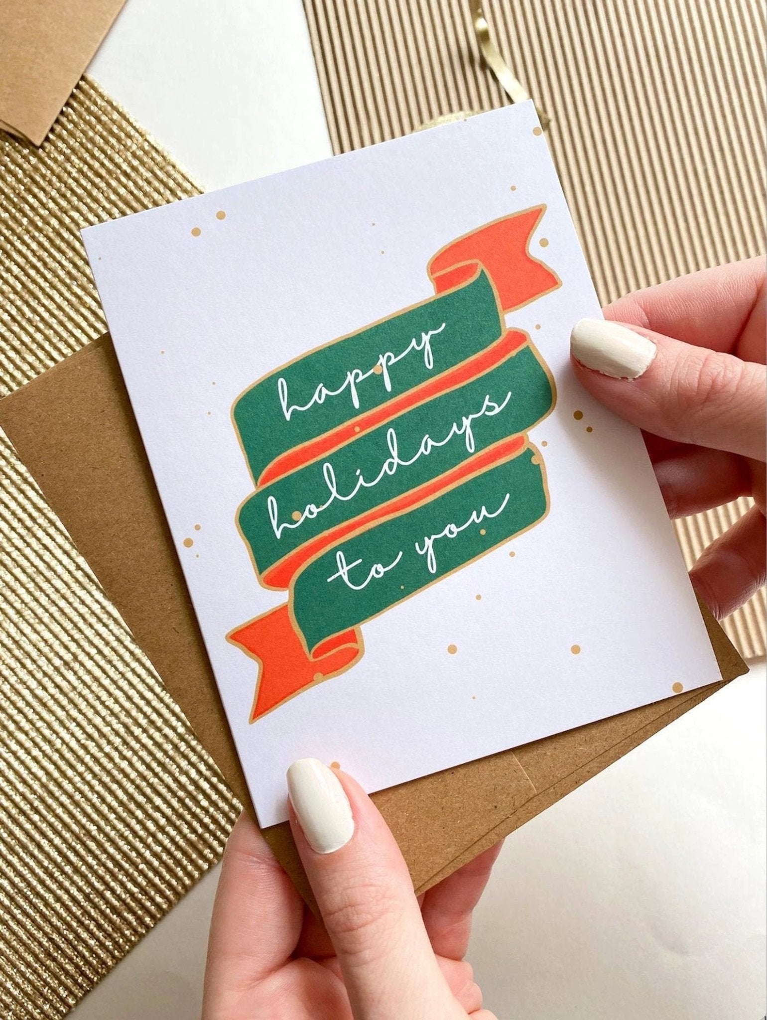 Happy Holidays to You Banner Holiday Card by Five Dot Post