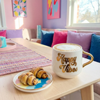 Happy Vibes Mug & Coaster Lid in Groovy Tie-Dye by The Bullish Store
