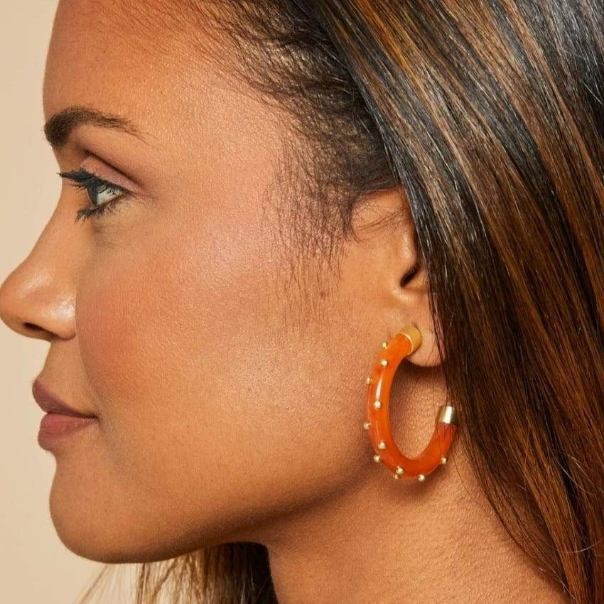Harbor Resin Hoop Earrings - Carmel Jewelry La Vie Bien Harbor Resin Hoop Earrings - Carmel