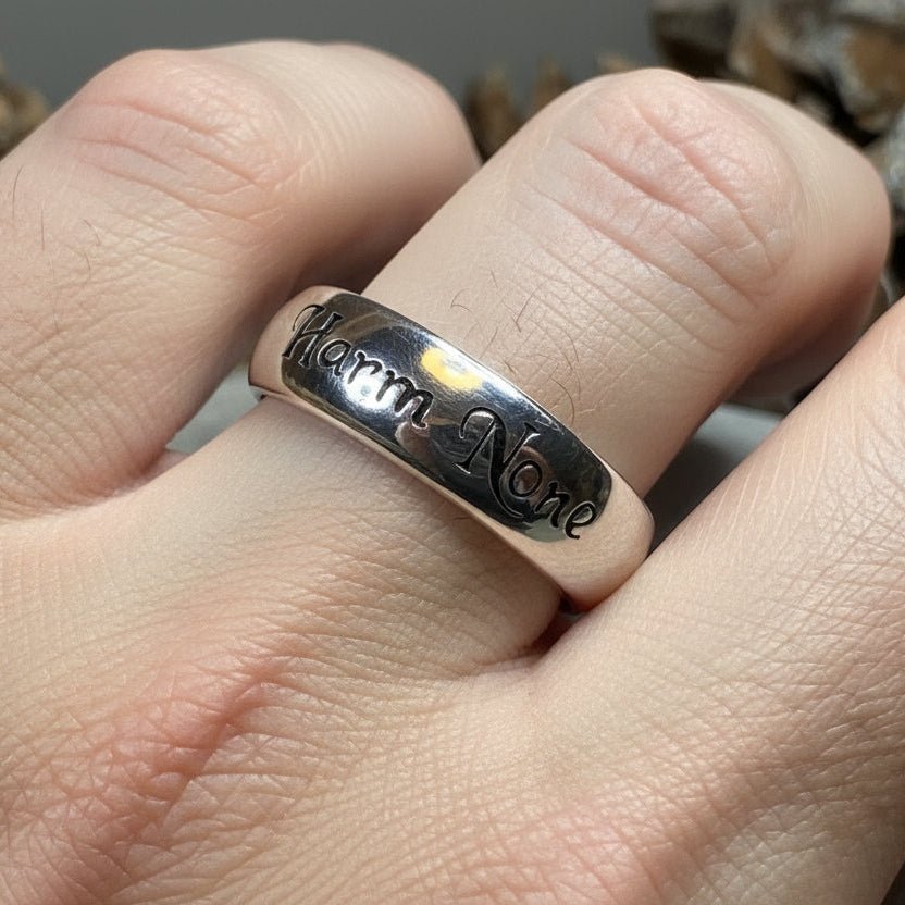 Harm None Wiccan Ring in Sterling Silver Ring La Vie Bien Harm None Wiccan Ring in Sterling Silver