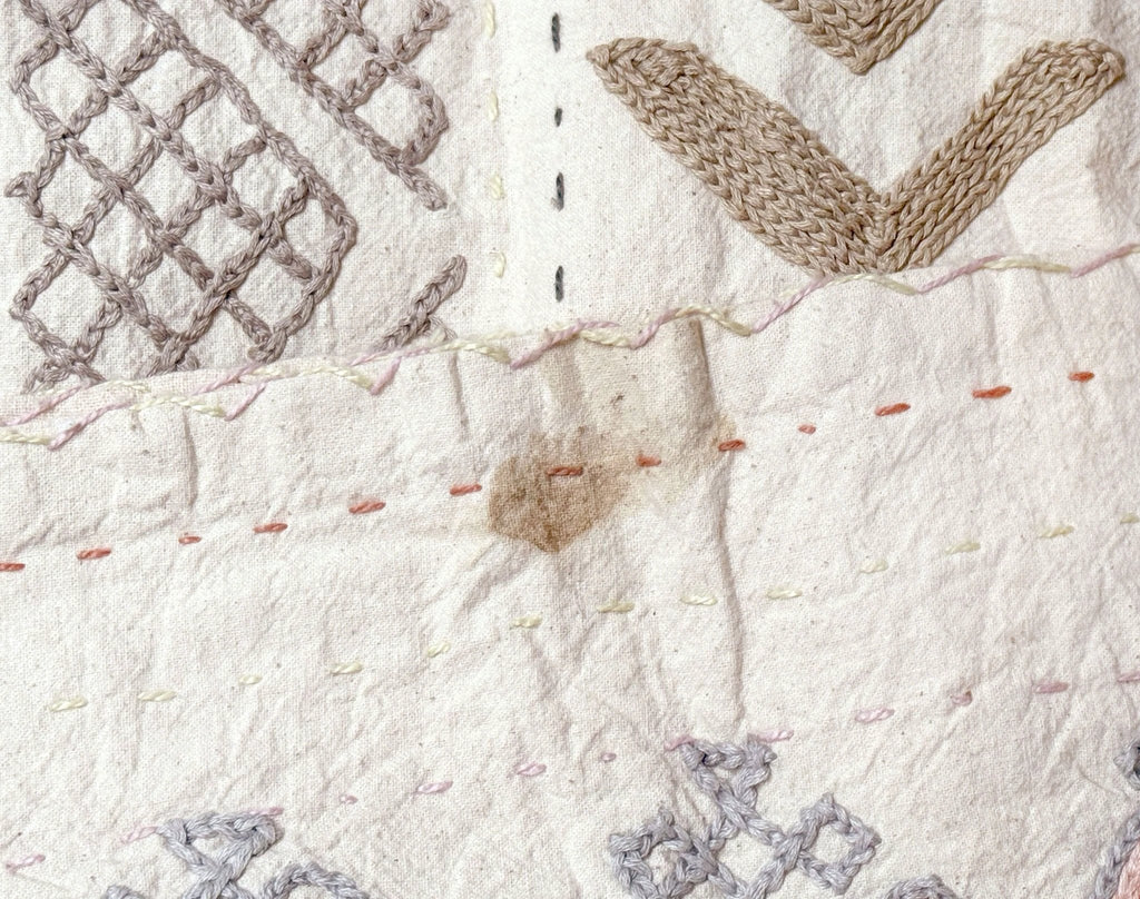 Harmonious Lavender Hand - stitched Cotton Tribal Kantha Throw