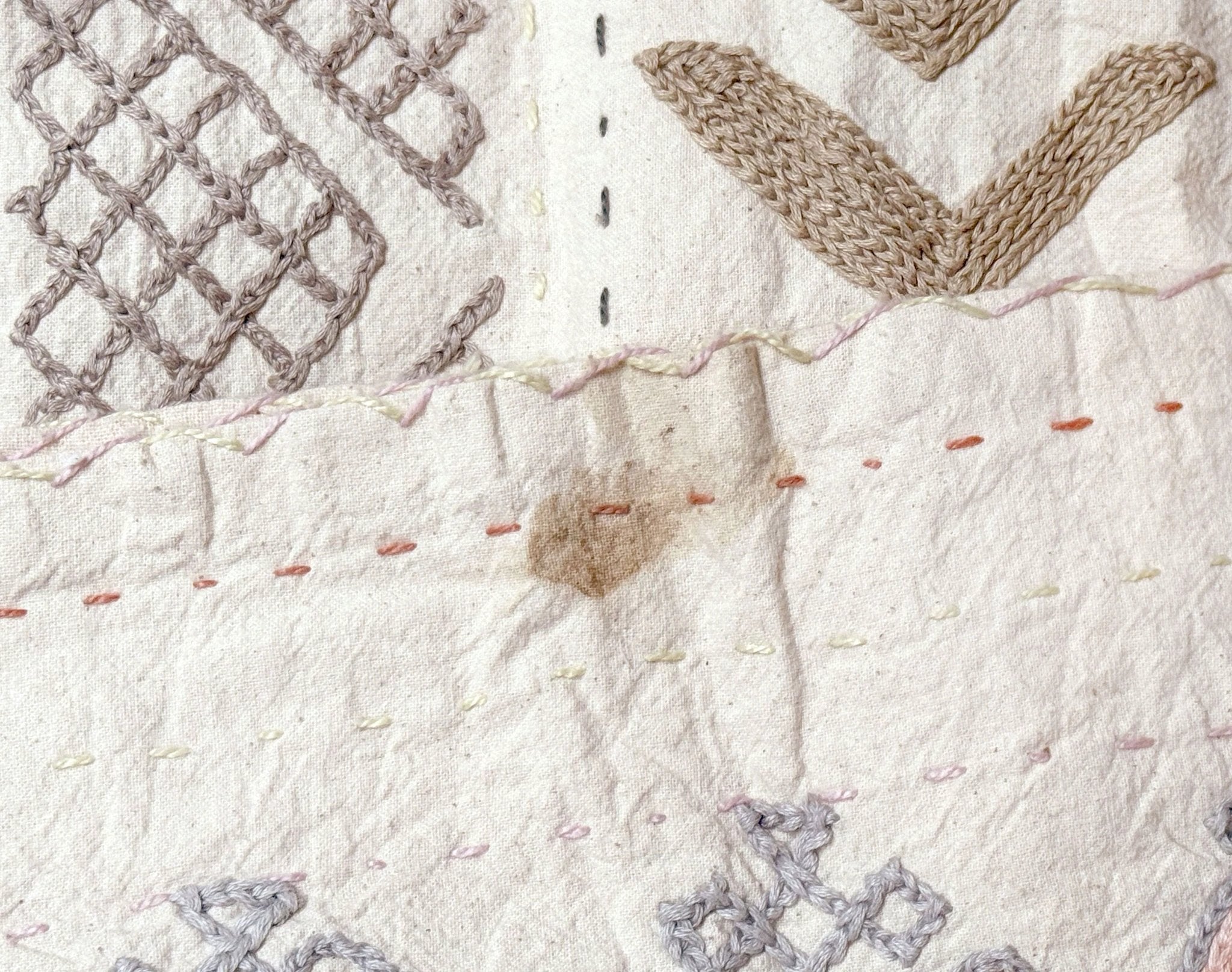 Harmonious Lavender Hand - stitched Cotton Tribal Kantha Throw