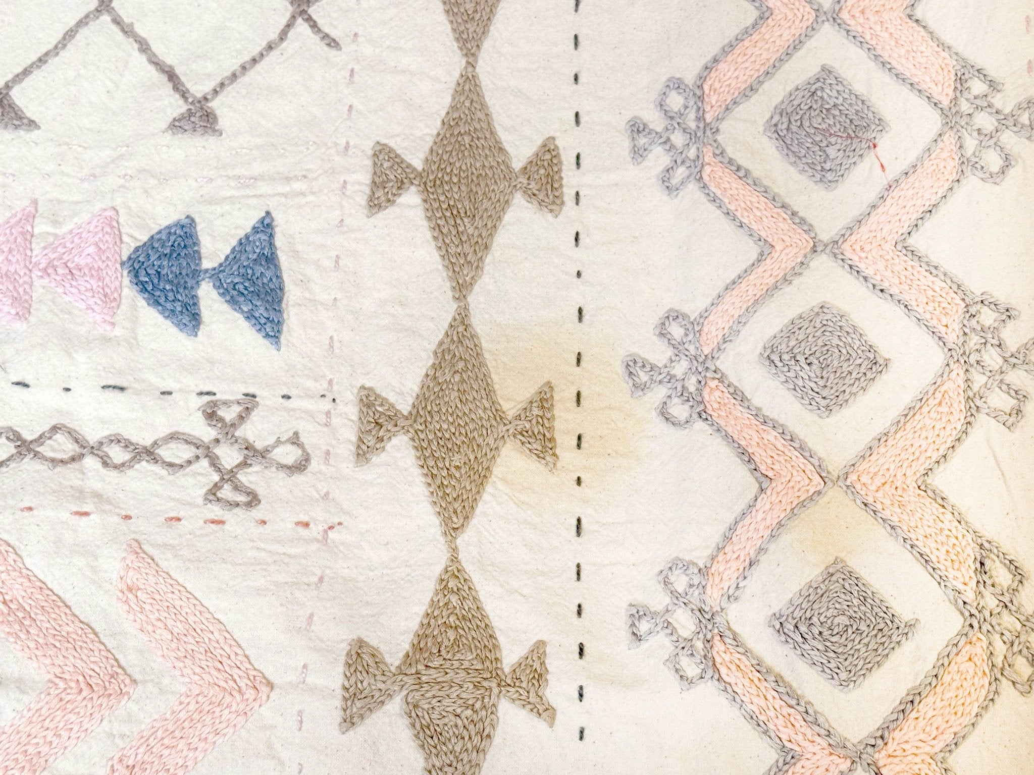 Harmonious Lavender Hand - stitched Cotton Tribal Kantha Throw