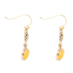 Harmony Orange Quartz Golden Drop Earrings by Barse Jewelry