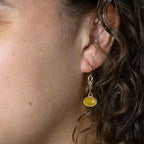 Harmony Orange Quartz Golden Drop Earrings by Barse Jewelry