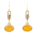 Harmony Orange Quartz Golden Drop Earrings by Barse Jewelry