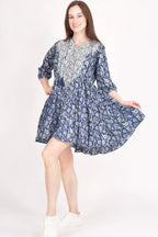 Harper Blue Embroidered Hoodie Mini Dress by Raas