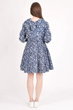 Harper Blue Embroidered Hoodie Mini Dress by Raas