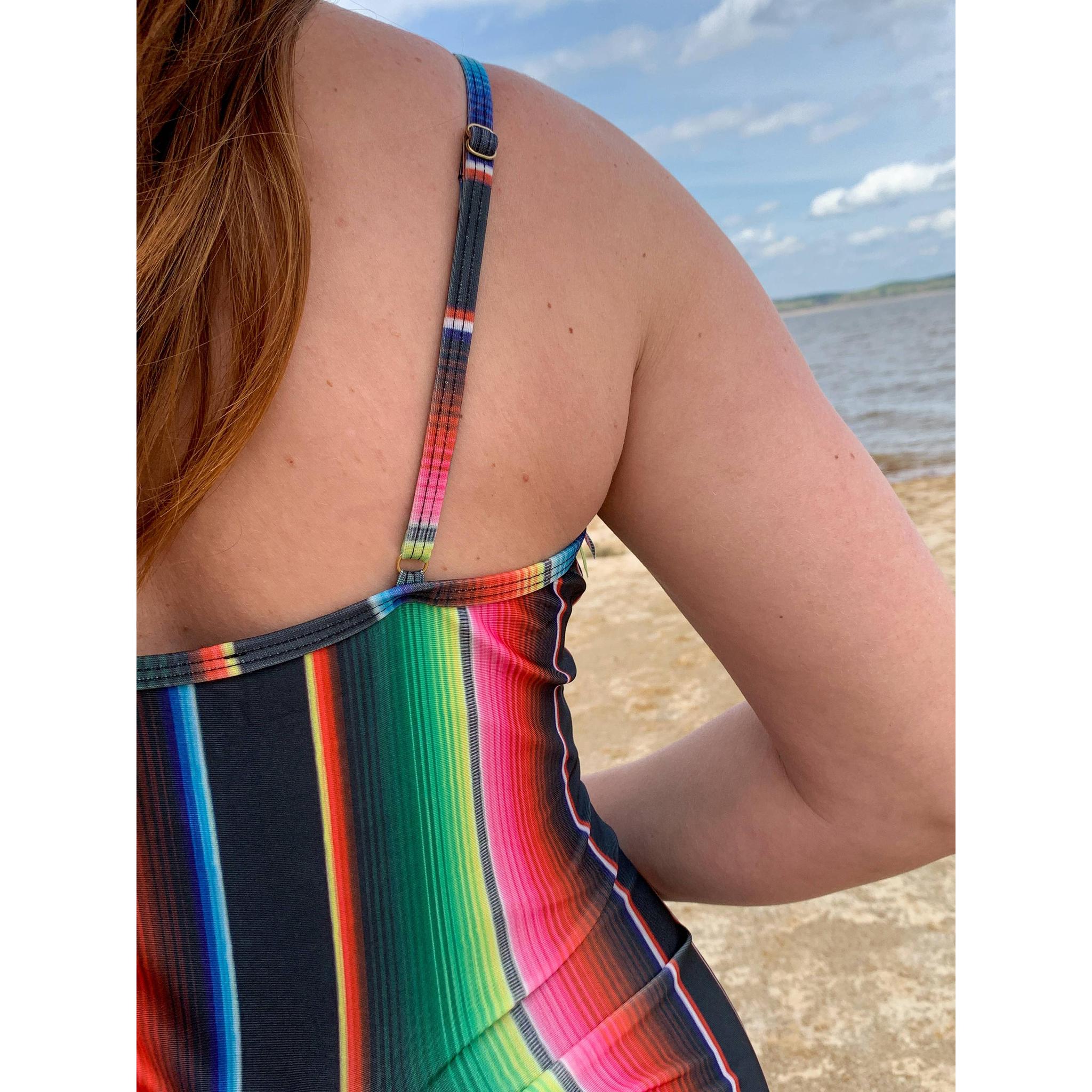 Havasu One Piece Fringe Swimsuit | V Neck Resort Attire in Pink, Jade, Leopard, Serape [Sizes SM-L] Apparel La Vie Bien Havasu One Piece Fringe Swimsuit | V Neck Resort Attire in Pink, Jade, Leopard, Serape [Sizes SM-L]