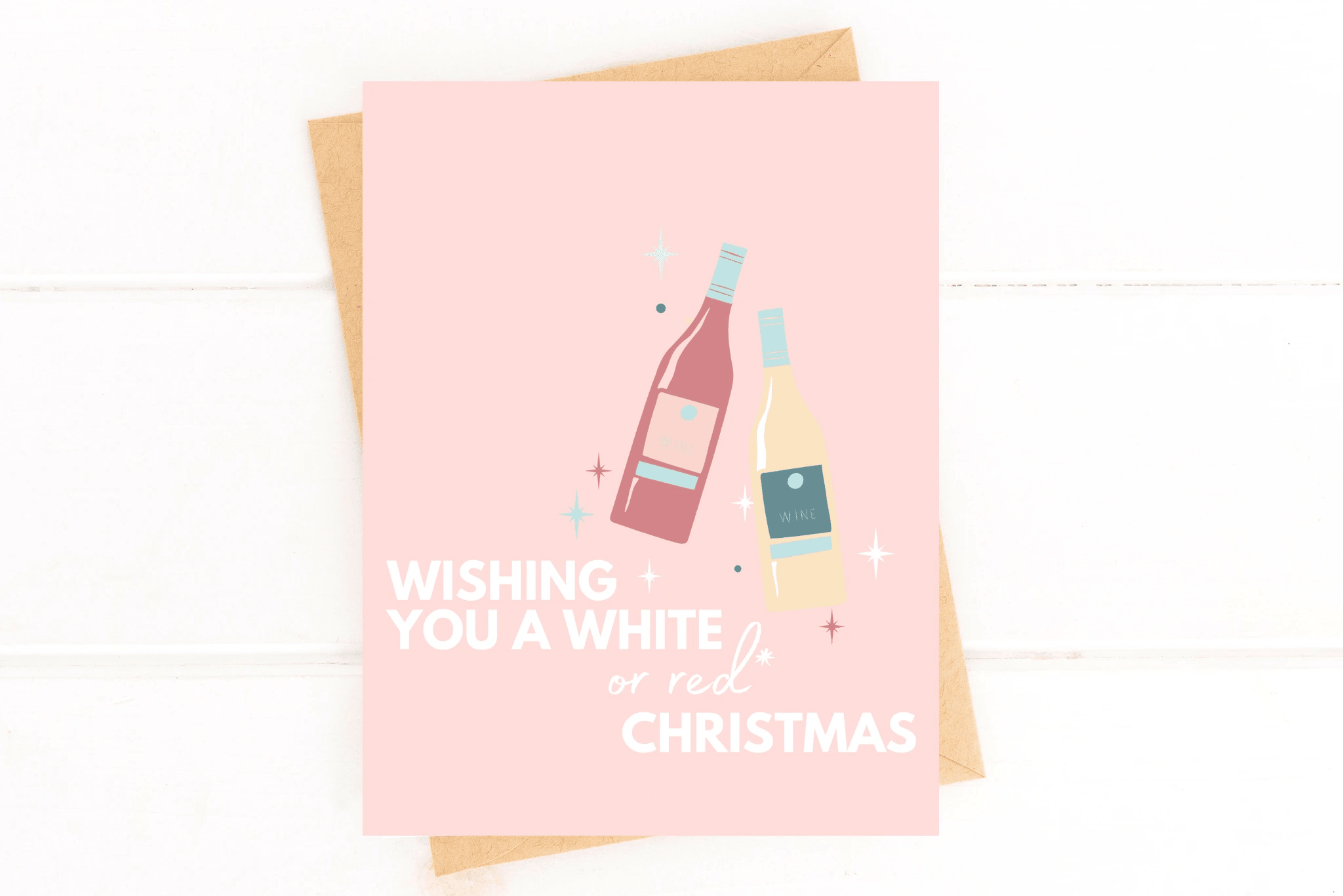 Have a White or Red Christmas Wine Holiday Card by Five Dot Post