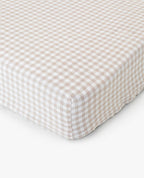 Haven Beige Gingham Crib Sheet Crib Sheet La Vie Bien Haven Beige Gingham Crib Sheet
