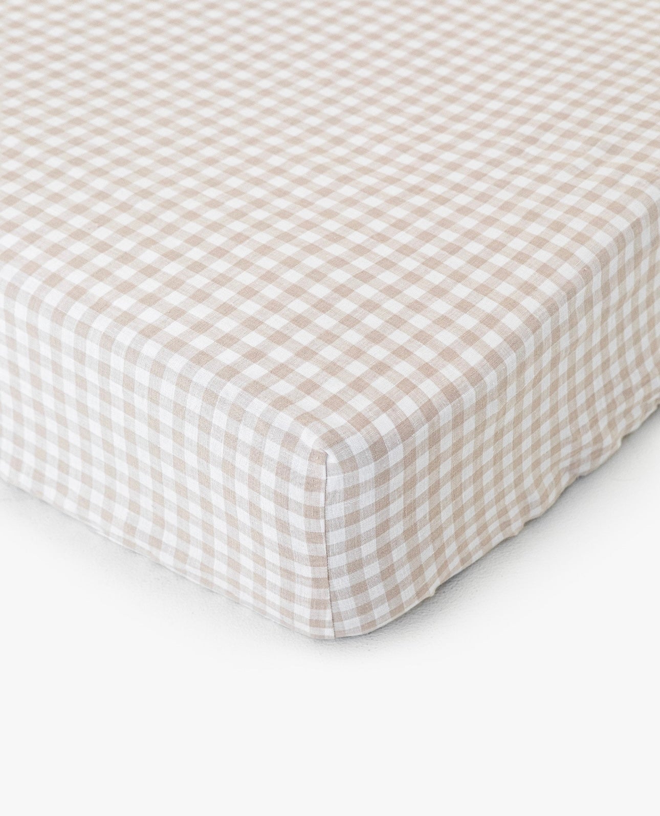 Haven Beige Gingham Crib Sheet Crib Sheet La Vie Bien Haven Beige Gingham Crib Sheet