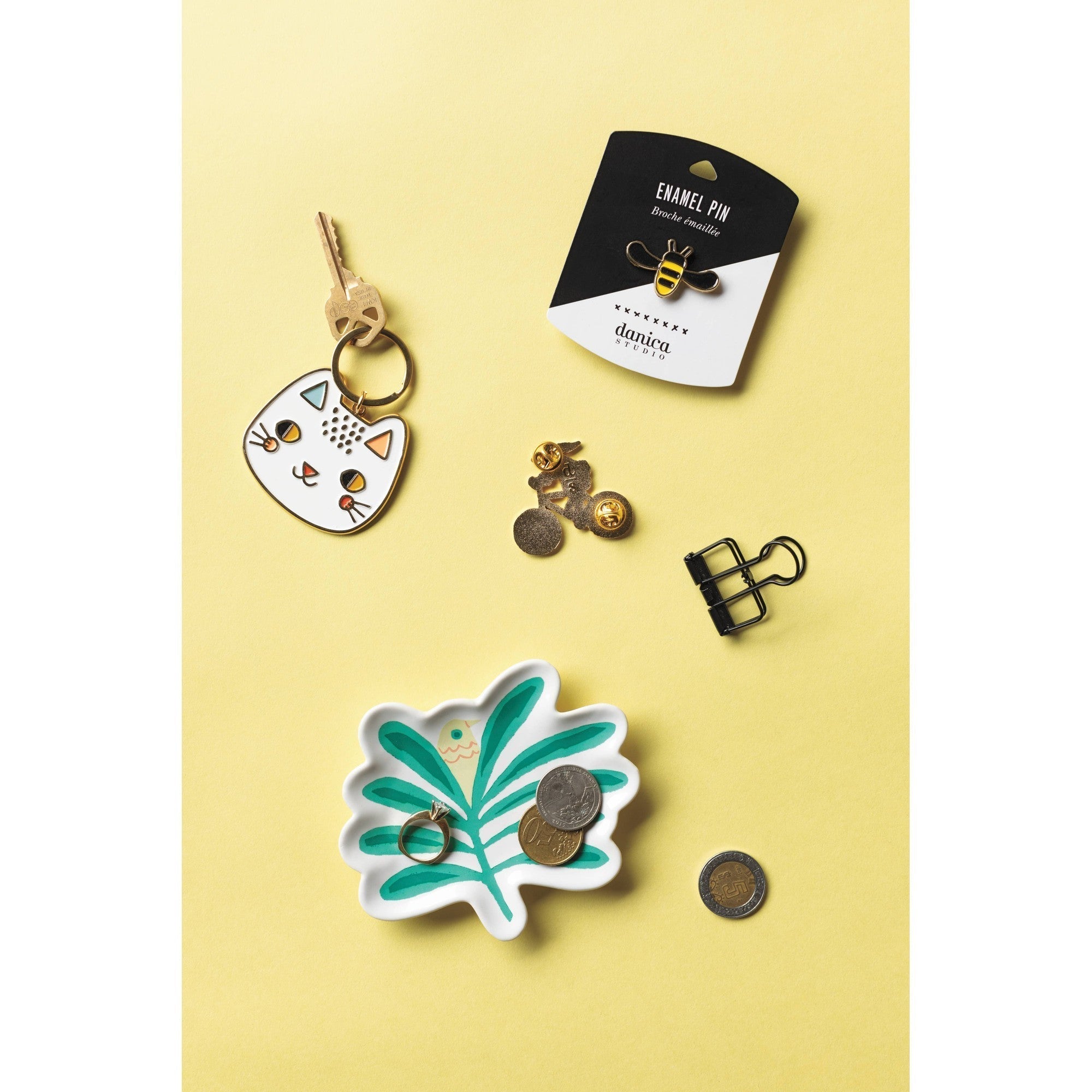 Haven Palm Tree Shaped Ceramic Trinket Tray | Catch - all Decorative Tray | 4.75” x 4” Decorative Trays La Vie Bien Haven Palm Tree Shaped Ceramic Trinket Tray | Catch - all Decorative Tray | 4.75” x 4”