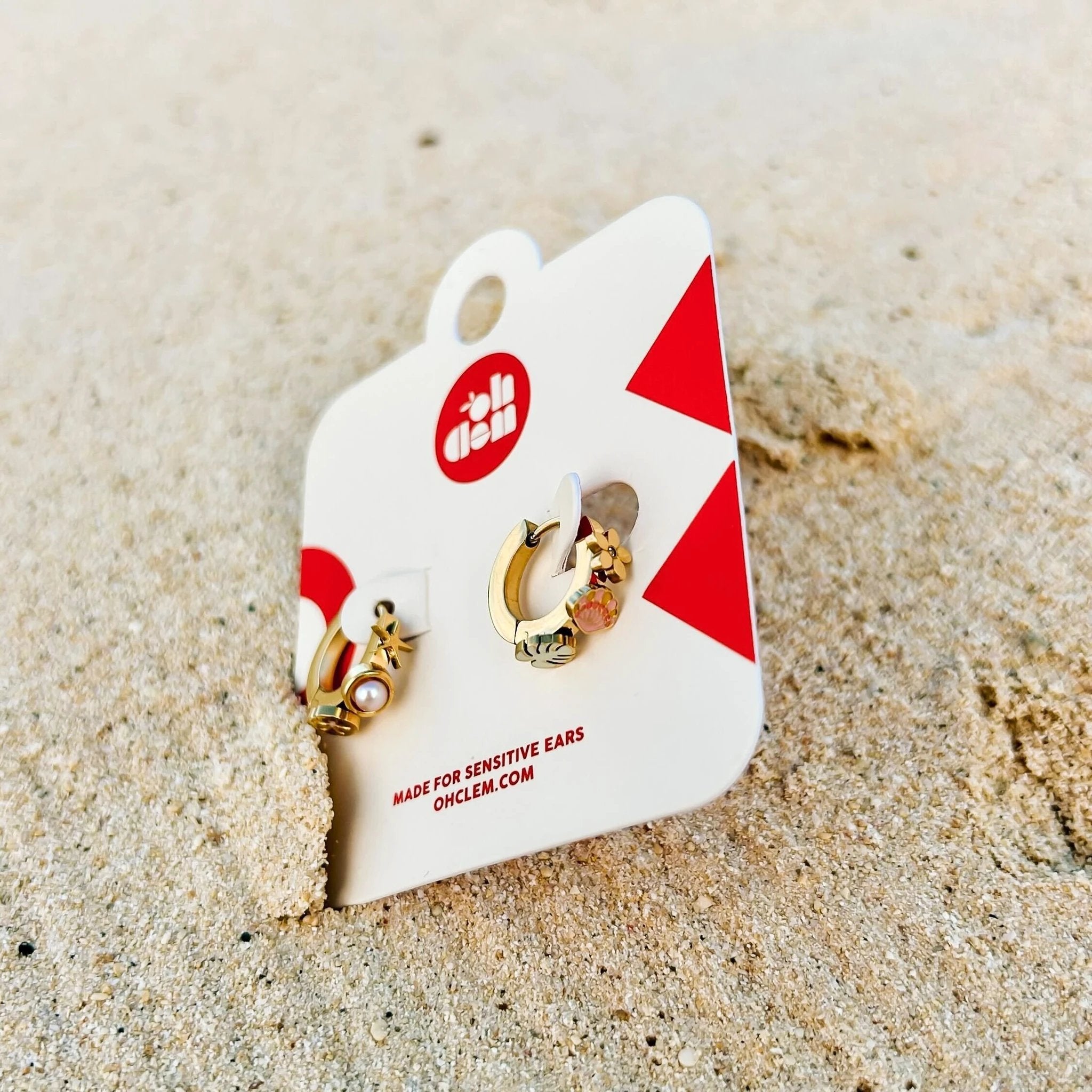 Hawaii 3D Huggie Hoop Earrings by Oh Clementine