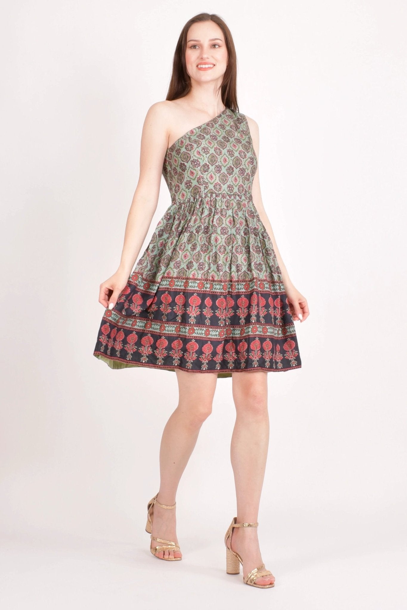Hazel Boho One Shoulder Mini Dress by Raas