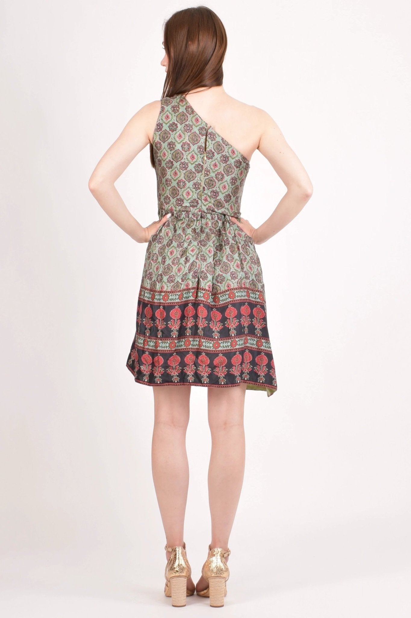 Hazel Boho One Shoulder Mini Dress by Raas