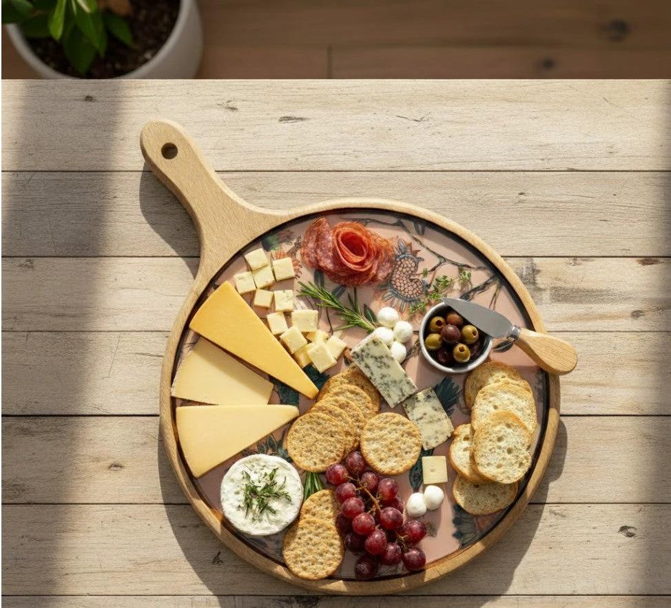 Charcuterie Board Pizza Serving Platter - Hummingbird by Bohozena