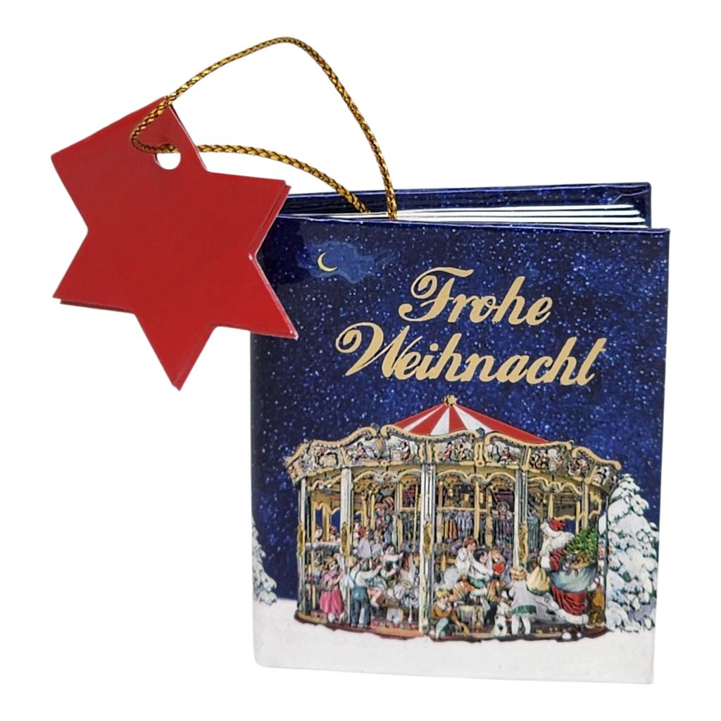 Popup Mini Book German Ornament - Frohe Weihnacht Carousel