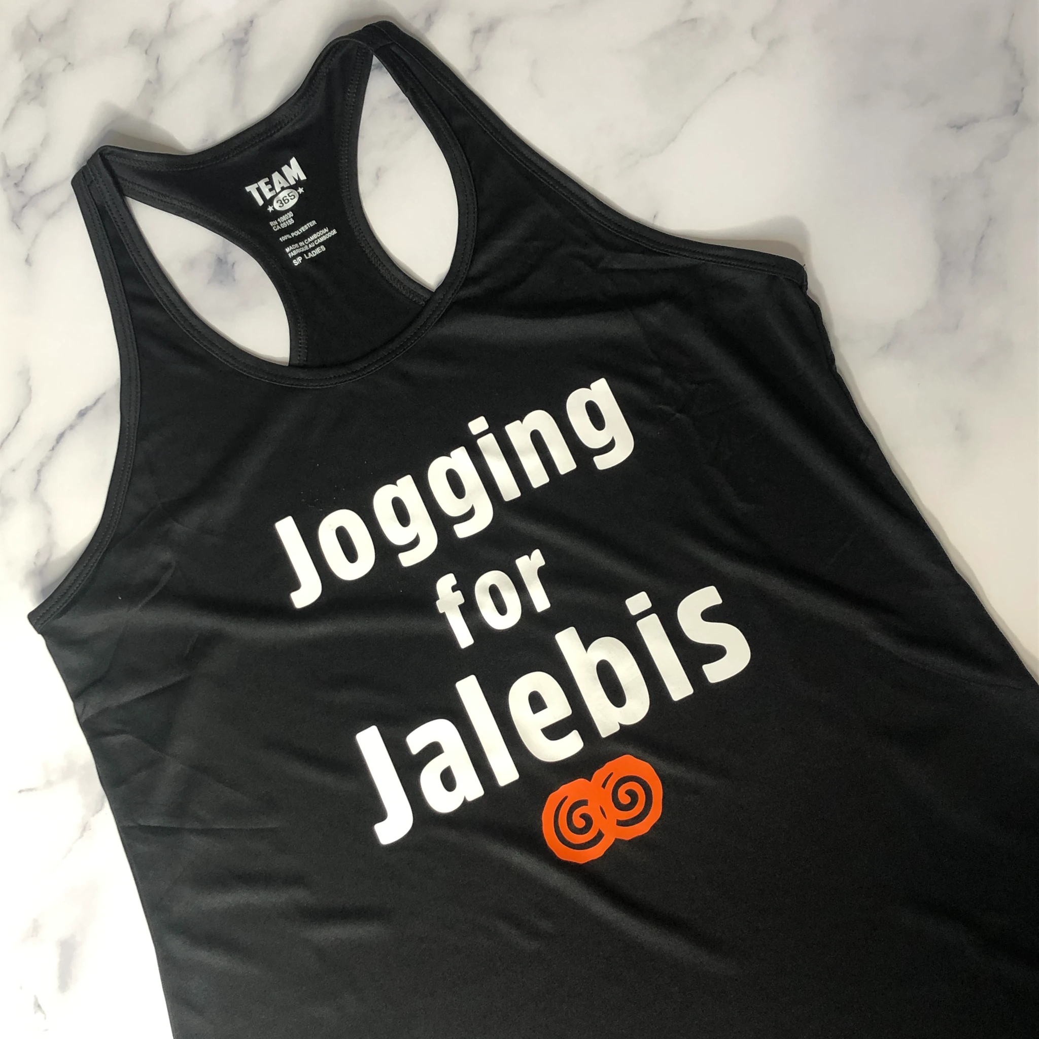 Jogging for Jalebis Racerback by Modern Desi