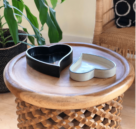 Heart Bowls Black + White La Vie Bien Heart Bowls Black + White