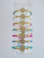 Heart Clover Bracelet - Adjustable Braided Cord