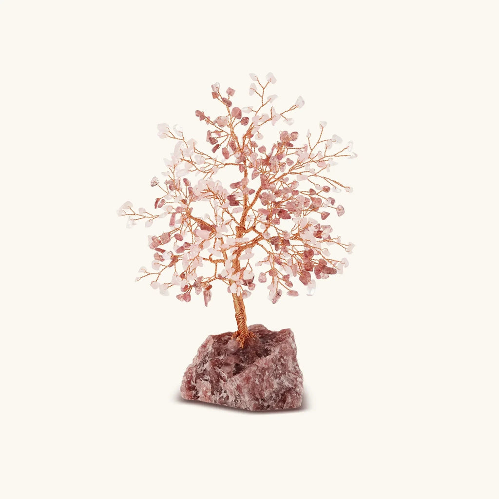 Heart Elixir Pink Tourmaline & Rose Quartz Feng Shui Tree