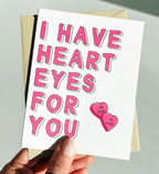 Heart Eyes Valentine's Card Funny Valentines Card Cute Card for Anniversary Card by Five Dot Post