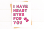 Heart Eyes Valentine's Card Funny Valentines Card Cute Card for Anniversary Card by Five Dot Post