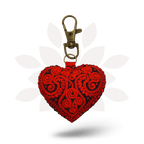 Heart Hmong Embroidered Zipper Pull | Keychain - Thailand Zipper Pulls La Vie Bien Heart Hmong Embroidered Zipper Pull | Keychain - Thailand