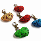 Heart Hmong Embroidered Zipper Pull | Keychain - Thailand Zipper Pulls La Vie Bien Heart Hmong Embroidered Zipper Pull | Keychain - Thailand
